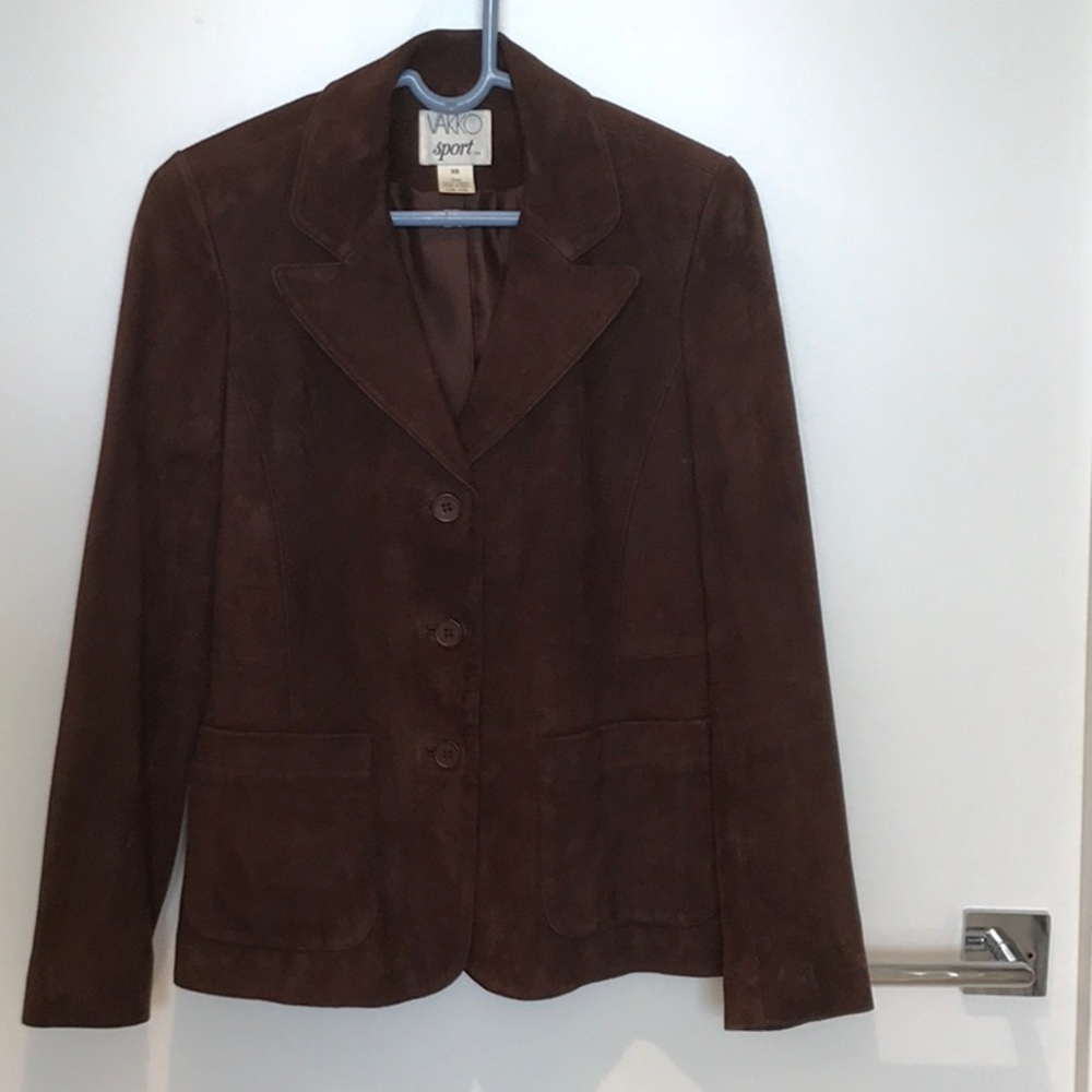 Brown Vakko Sport Suede Jacket, *XS